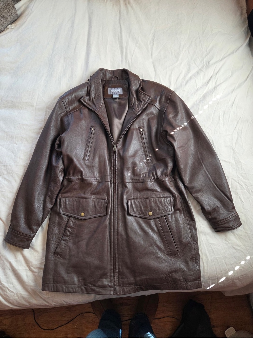Wilsons Leather Brown Leather Jacket Cinched Waist